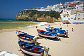 Fischerboote, Strand, Carvoeiro Algarve, Portugal