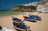 Fischerboote, Strand, Carvoeiro Algarve, Portugal