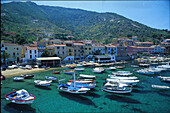 Hafenort, Boote, Giglio Porto, Isola del Giglio, Toskana, Italien, Europa
