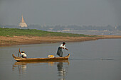 Burmese Fisherman, Fischer im Boot mit Netz