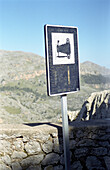 Fotografieren empfohlen, Schild an einem Aussichtpunkt, Mallorca, Spanien, Europa