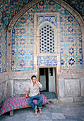 Guard at Registan Square, Samarkand, Uzbekistan