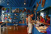 People in a souvenir shop, Coromandel Peninsula, North Island, New Zealand, Oceania