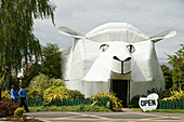 Wollladen Big Sheep Wool Gallery, Wellblech Architektur, Tirau in der Waikato Sheep Region, Nordinsel, Neuseeland