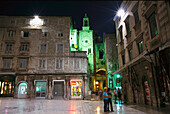 National Square at night, Split, Dalmatia Croatia