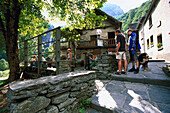 Visitors, Foroglio, Val Bavona Tessin, Switzerland