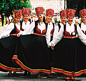 Women with traditional costume, Tallinn Estonia