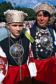 Mother and daughter with traditional, costume, singing contest Tallinn, Estonia