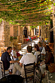 Restaurant in the medieval village of Monemvasia, Laconia, Peloponnese, Greece