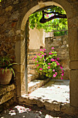 Archway in medieval village Monemvasia, Lakonia, Peloponnese, Greece