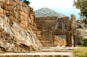 Löwentor, Reste der zyklopischen Ringmauer, akropolis von Mykene, Peloponnes, Griechenland