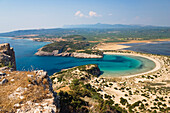 View to Voidokilia bay, Peloponnese, Mediterranean Sea, Greece, Europe