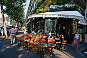 Strassencafe im Sonnenlicht, Café de Flore, Saint Germain, Paris, Frankreich, Europa