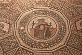 Antique floor mosaic at Villa Casale, Sicily, Italy, Europe