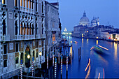 Canale Grande in the evening, Santa Maria della Salute in the background Venice, Italy