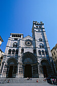 The cathedral San Lorenzo in the sunlight, Genoa, Liguria, Italy, Europe