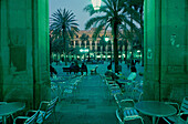 An evening at the Cafe at Placa Real in Barcelona, Catalonia, Spain