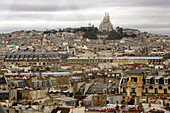 View to Montmartre and Sacre Coeur, Frankreich, Paris, Blick auf Montmartre und Sacre Coeur