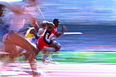 Athletes at the hundred meters run, Sydney, Australien