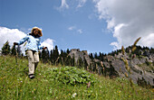 Wandererin, Hocheck, Alpen, Deutschland