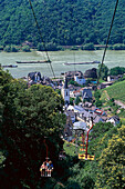 View from chairlift, Assmannshausen Rheingau, Hesse, Germany
