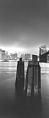Nightview to Manhattan, View from Brooklyn to Manhattan, Brooklyn Bridge, New York, USA