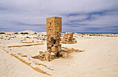 Eucla Telegraph Station, Chimney ruins of the telegraph station buried in sand dunes, Western Australia, Australia