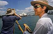 Sydney Opera House and Harbour, Australien, Sydney Opera House, portrait of men at work, surveyors