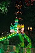 Harbin Ice Lantern Show, Ice Sculptures Harbin, Harbin Zhaolin Park, Harbin, Heilongjiang, Manchuria, China, Asia