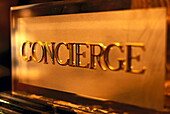 Concierge-Schild, Hotel Europa, Regina, Venedig, Venetien, Italien