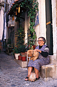 Older Woman & Dogs, Alfama, Lisbon Portugal
