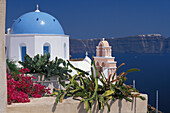 View from Oia to Fira, Santorin, Cyclades, South Aegean, Greece