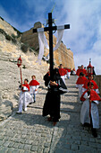 Easter procession on Good Friday, citadel of Bonifacio, Bonifacio, Corsica, France