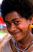 Girl, Flower, Tikopia, Temotu Province Solomon Islands, South Pacific
