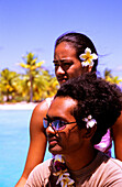 Couple, Lagoon, Takapotu, Tuamotu Islands French Polynesia, South Pacific