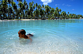 Boy, Lagoon, Takapotu, Tuamotu Islands French Polynesia, South Pacific
