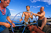 Sailors- Weighting Anchor, Sailing Ship, Cooks Bay, Moorea, French Polynesia