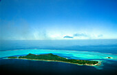 Aerial Motu, Motu Toopua, Bora Bora Windward Islands, French Polynesia