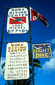 Sign, Dive Center, Bora Bora, Windward Islands French Polynesia, South Pacific