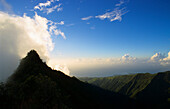 Aroai, Mist, Mt Aroai, Tahiti, Windward Islands French Polynesia, South Pacific