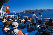 Ferry in the Santorini Crater, Santorini Cyclades, Greece