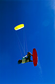 Man kiteboarding, big jump