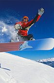 Jump, Snowboarding, Serfaus, Tyrol Austria