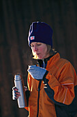 Woman with Thermos Flask, People