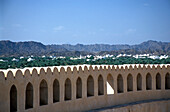 Fort &amp; city view, Nizwa, Oman, Middle East, Asia