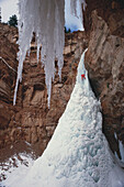 Ice climbing in Colorado, USA