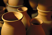 Close-up of clay pots