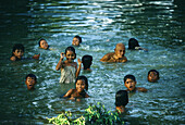 Bathing in Mekong River/Tonle Sap Lake, Siem Reap Province, Cambodia Indochina, Asia