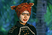 Yakan bride with traditional make up, skin decoration, Basilan Island, Philippines