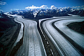 Kaskawulsh Glacier, Aerial view, Kluane Natural preserve, Yukon, Canada, North America, America